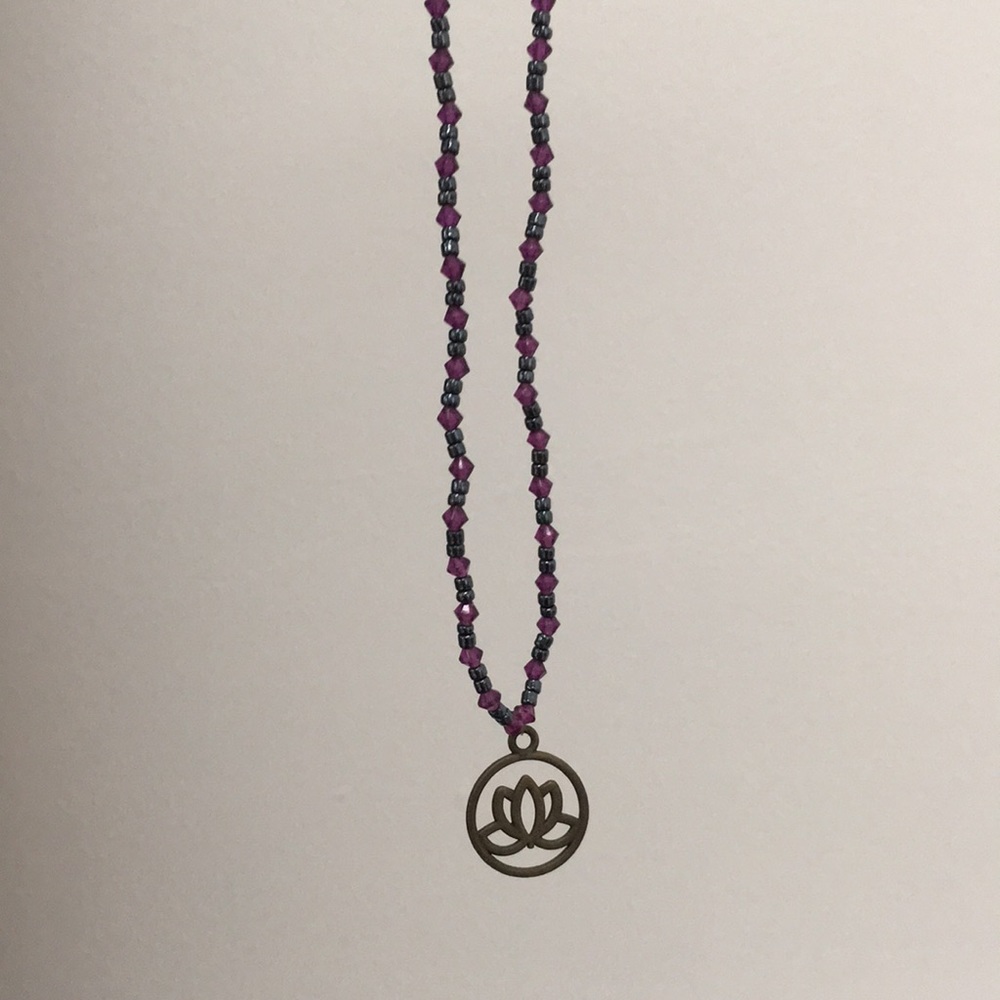Beaded lotus necklace